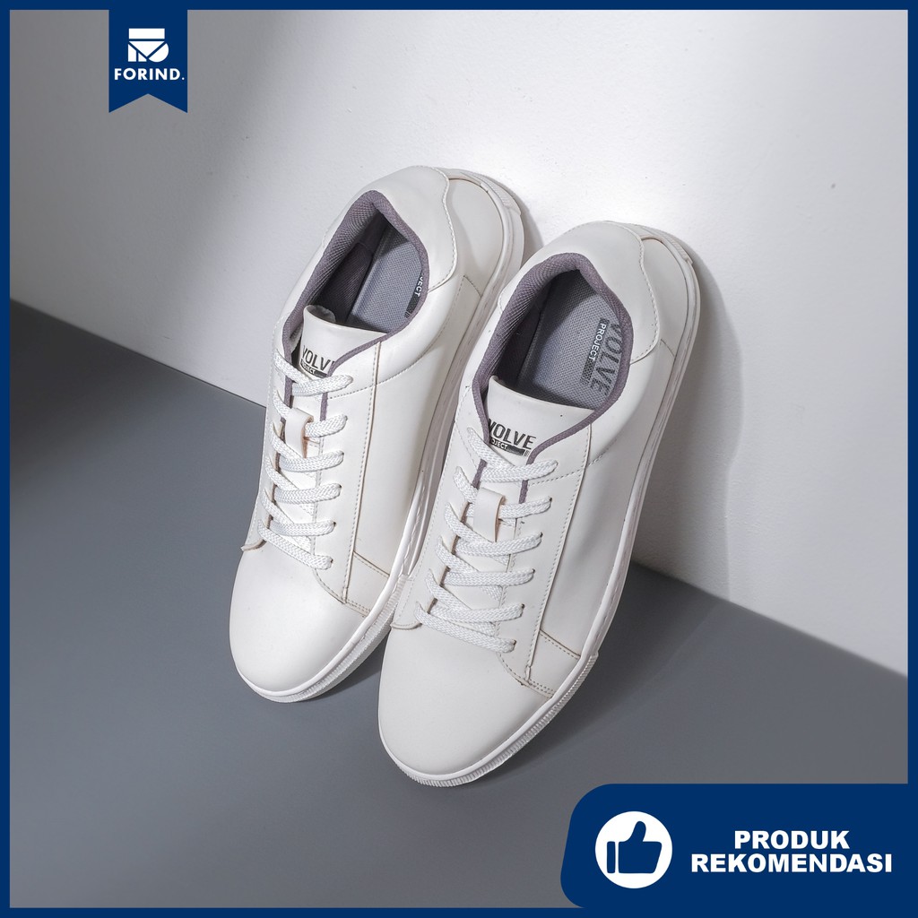 Rover White | Sepatu Casual Sneakers Kasual Polos Ori Pria Cowok Lokal Footwear Jalan | FORIND Volve