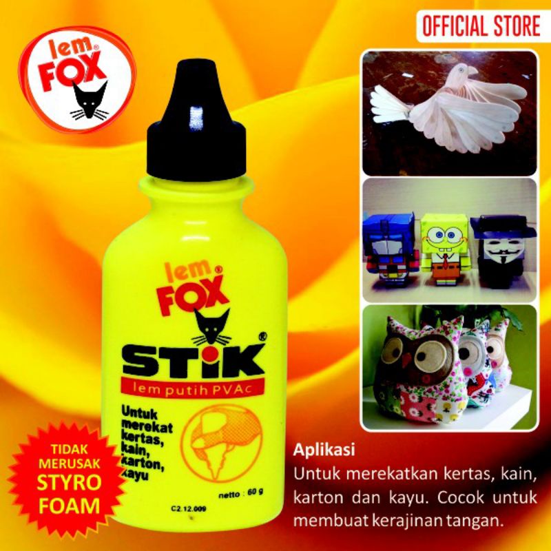 Jual Lem Fox Stik Lem Putih Pvac Grm Pcs Shopee Indonesia