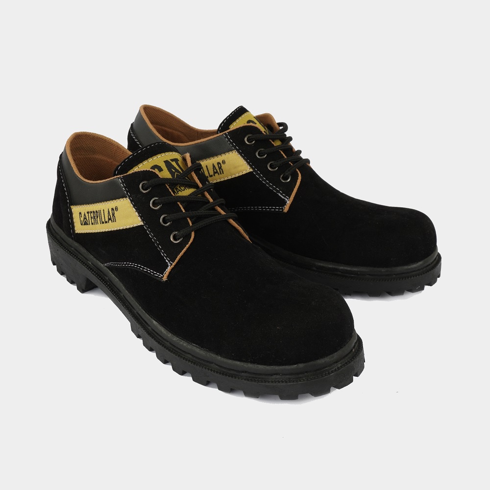 Sepatu Sefti Boots Pria Caterpillar Sby Hitam Safety Shoes Low Boot Ujung Besi Tacking HIking Murah