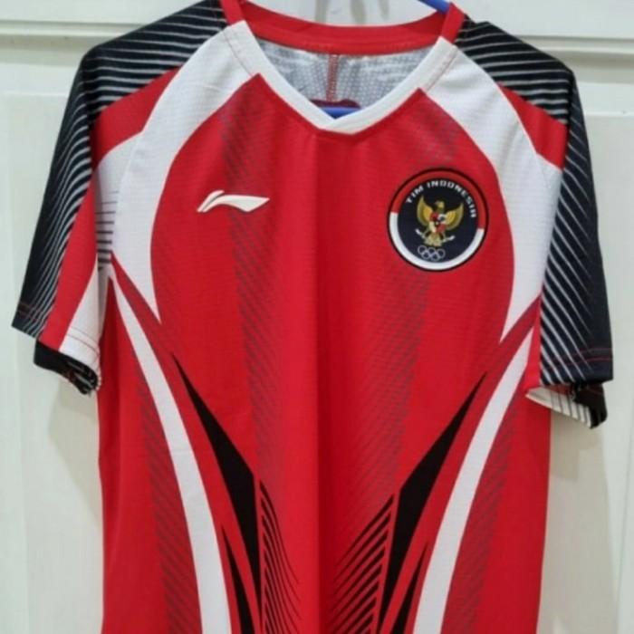 Flum | Kaos Badminton Lining Original Baju Lining Olimpiade Tokyo 2020 Merah