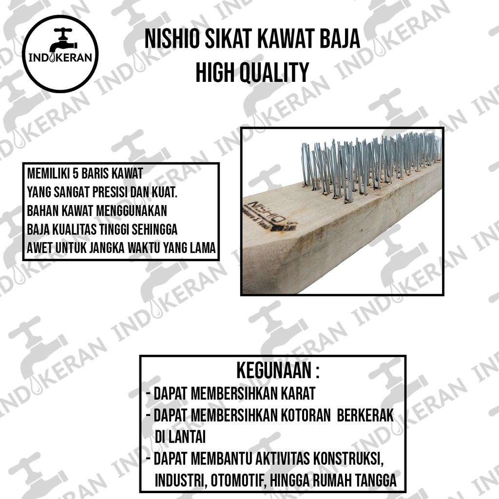 INDOKERAN - Sikat Kawat Baja 5 Baris - High Quality