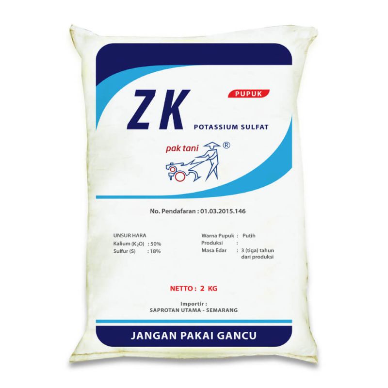 PUPUK ZK KALIUM SULFAT 1 KG REPACK PAK TANI