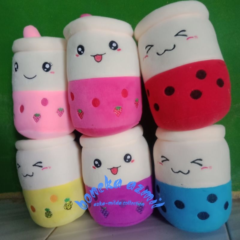 Boneka Boba bubble milk tea paduan warna size m