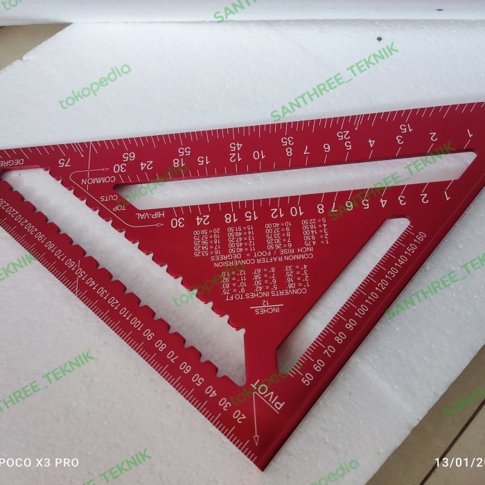 

Berkualitas Penggaris Segitiga 12 Inch Merah Speed Square 12Inch Merah 30Cm Gilaa!!!