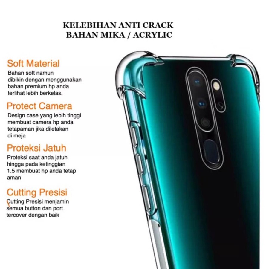 Case Anti Crack Transparant Oppo A9 2020 Reno 2 3 Casing Softcase Original King Kong Armor Aksesoris Handphone HP OCEANMART OCEAN MART Murah Grosir