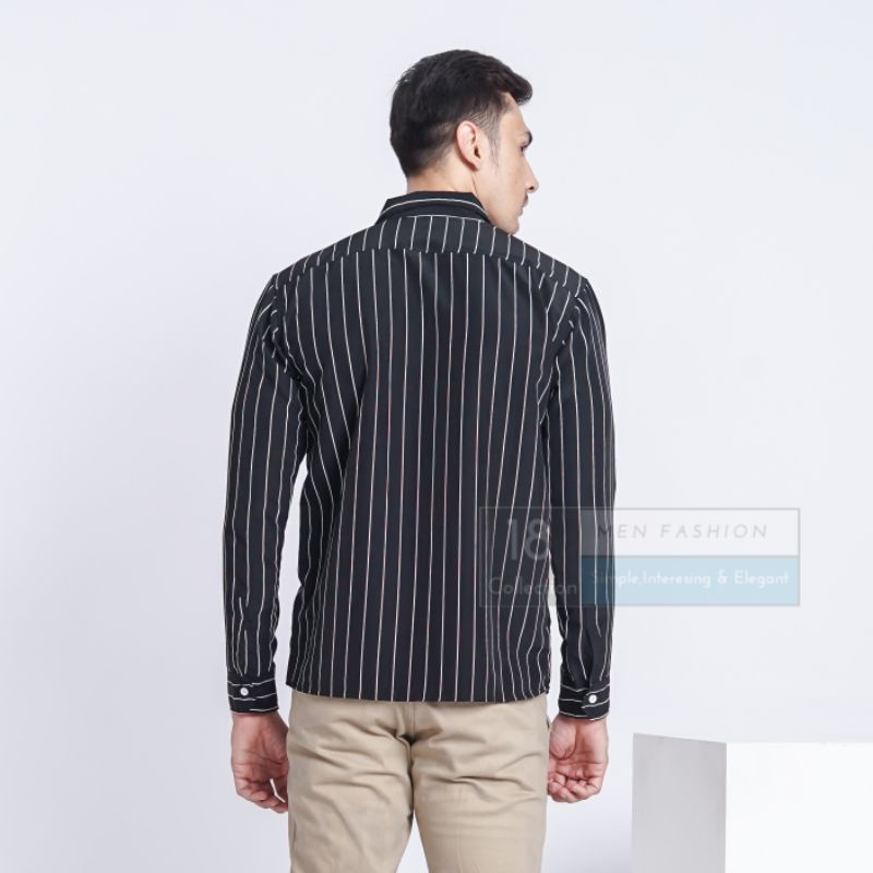 Kemeja Stripe Regular Fit / Kemeja Over Size / Kemeja Gombrong / Kemeja Pria / Kemeja Lengan Panjang