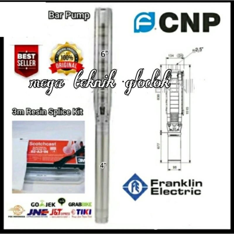 Pompa Submersible Satelit CNP SJ17-13 + Motor Franklin 5,5kw 7,5hp 380V