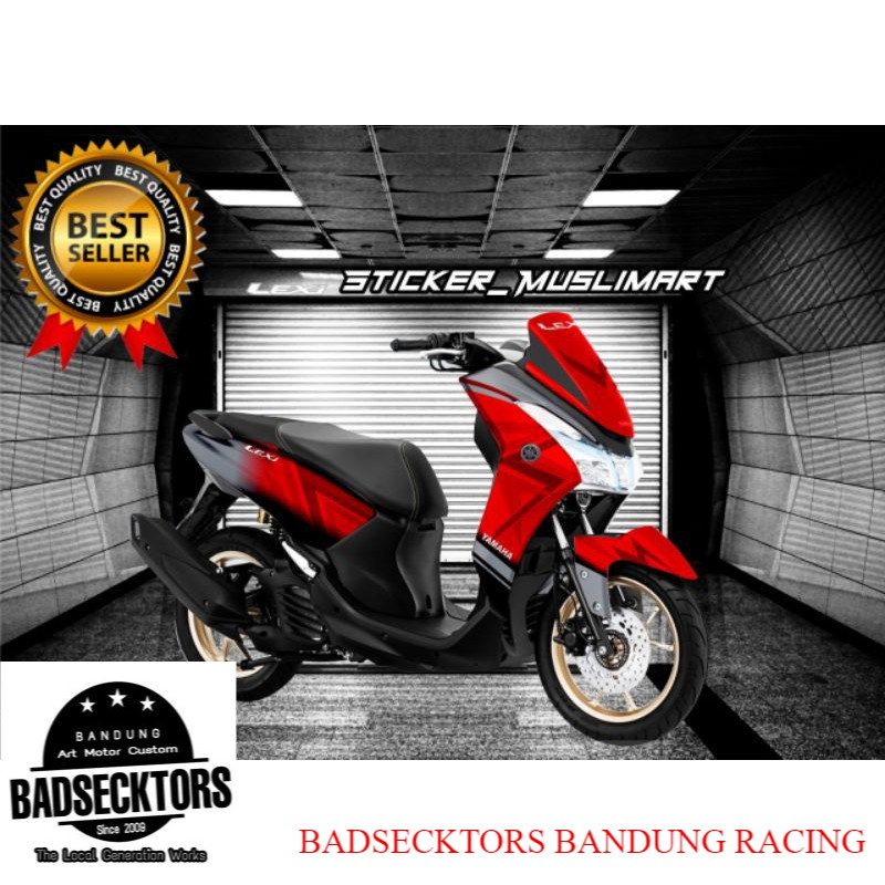 Decal Lexi 125 grafis variasi warna merah abu Full body keren