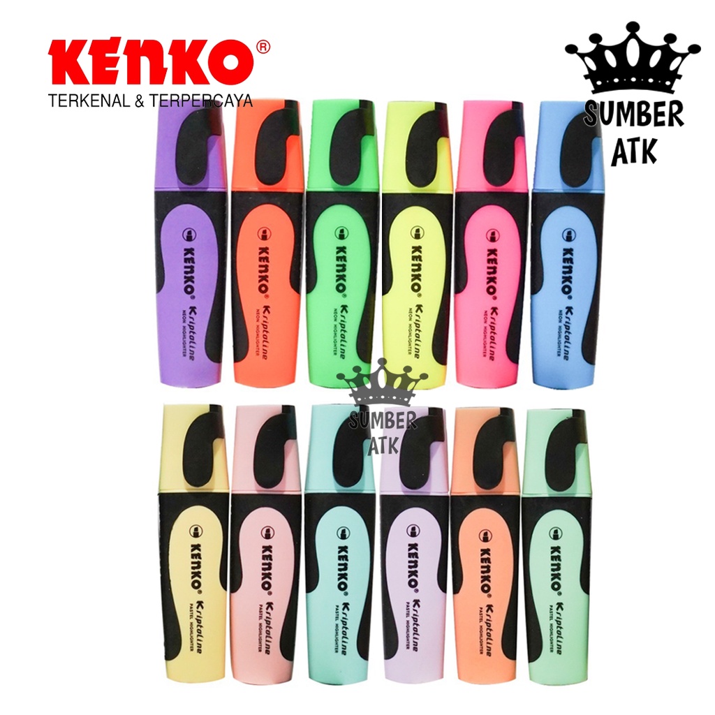 

SPIDOL HIGHLIGHTER KRIPTOLINE NEON and PASTEL KENKO SPIDOL PENANDA