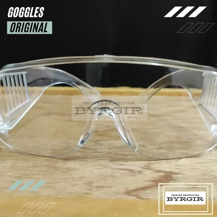 Kacamata Safety Goggles Faceshield Goggle Glass Pelindung Mata Anti Droplet Virus Covid APD Bening