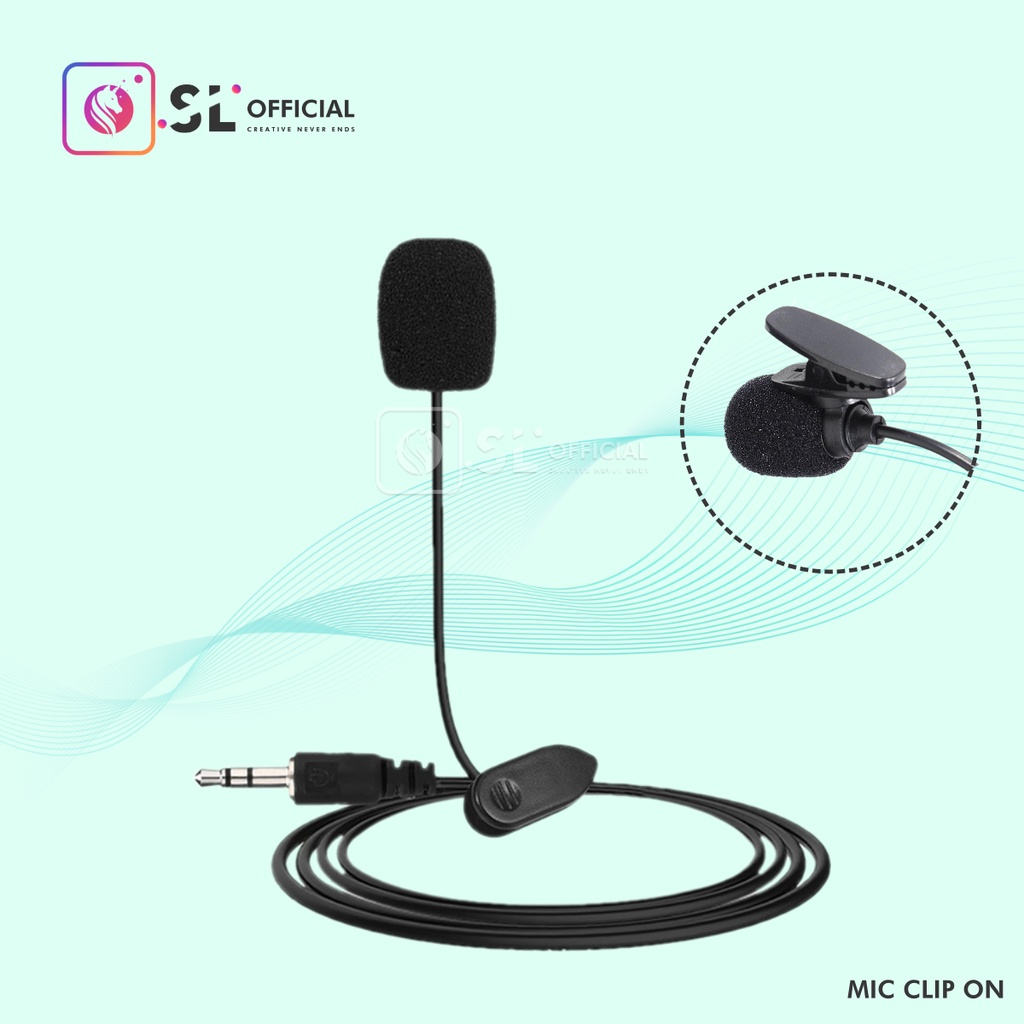 MIC CLIP ON + SPLITTER / MIC SMULE KABEL NYLON / PAKET YOUTUBER