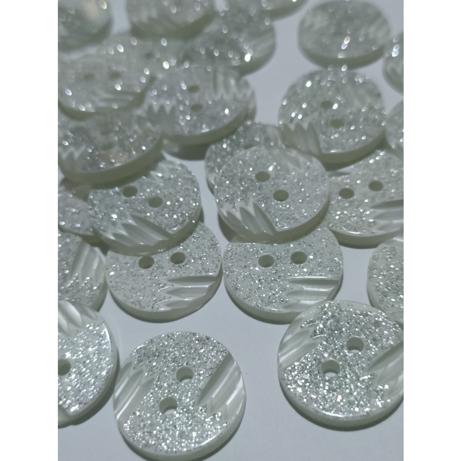 kancing baju gliter diameter 1,8 cm/18 mm isi 144 pcs