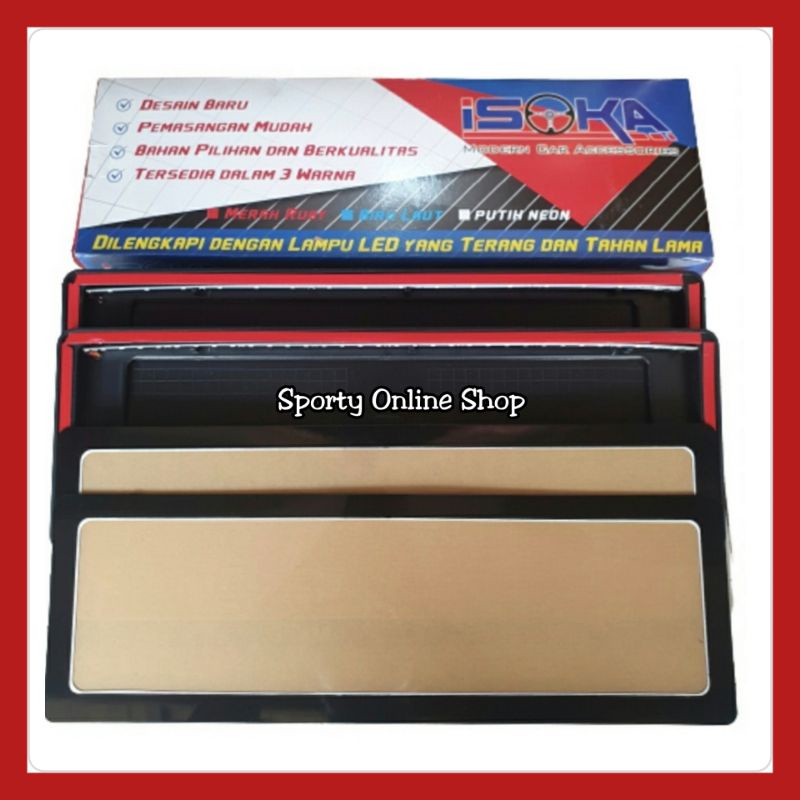 Tempat Plat Nomor Tatakan Plat Nomor Lampu Led Merk ISOKA