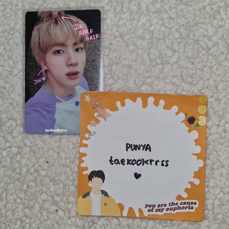 BTS 2021 Muster Sowoozoo DVD Kim Seokjin Photocard (PC DVD Jin SWZ) (Jin Apple Hair) (Jin Apel) (RPC