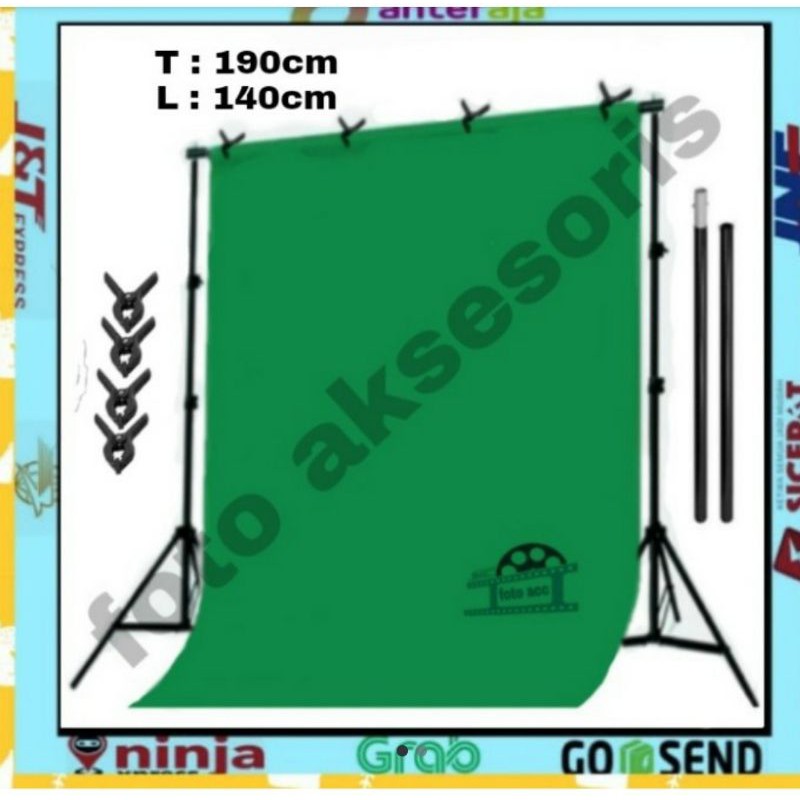 paket green screen stand 140x200cm