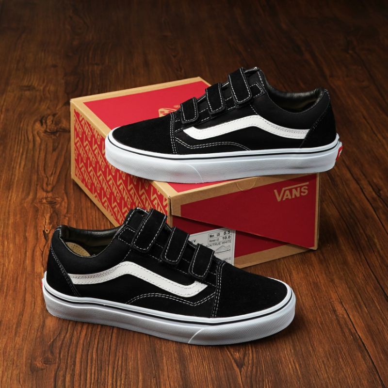 Vans Old Skool V Suede Canvas Black True White