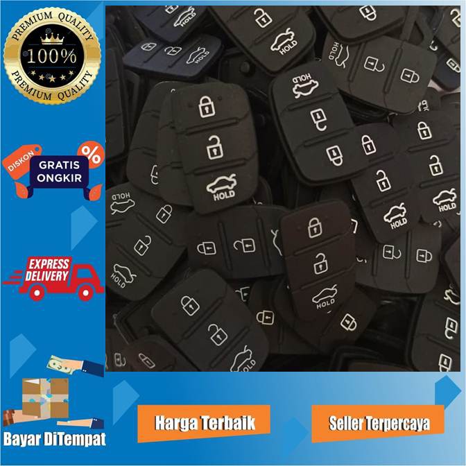 KARET PAD PED PET KARET TOMBOL KUNCI LIPAT FLIP KEY FLIPKEY MOBIL HYUNDAI SANTA FE 3 TOMBOL