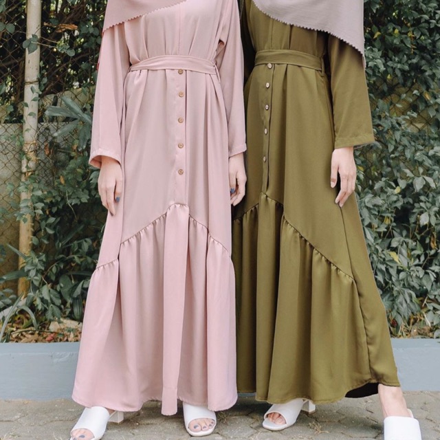 jastip Adhya Dress OLIVE by Vanilla Hijab/ gamis busui muslim