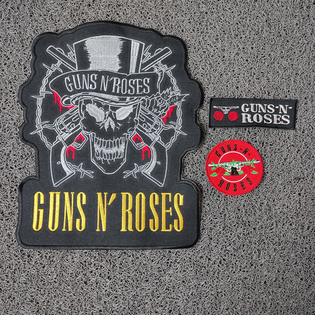 PATCH BORDIR EMBLEM TEMPELAN JAKET PATCH GUNS N ROSES SATU SET