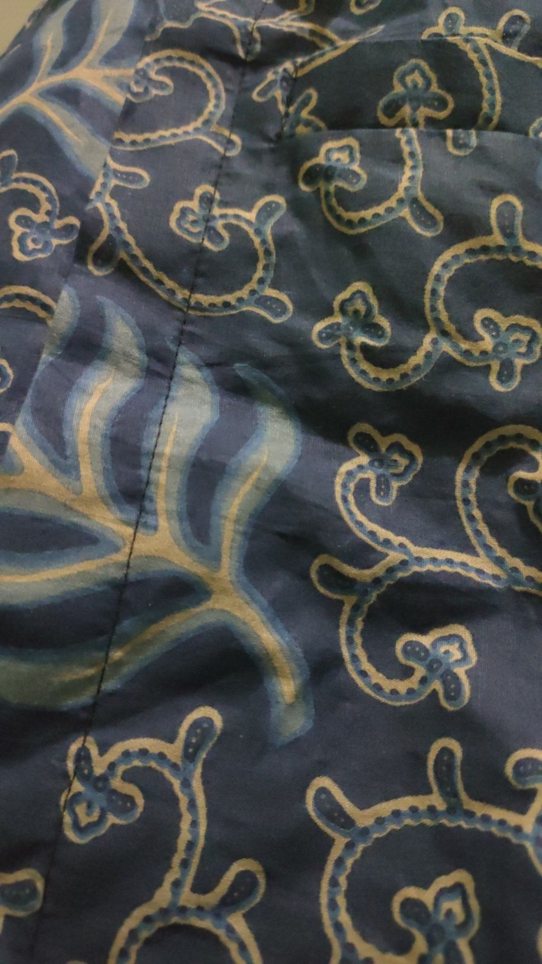 Batik Pria Lengan Panjang Pendek Lapis Furing Akar Navy Batik Solo