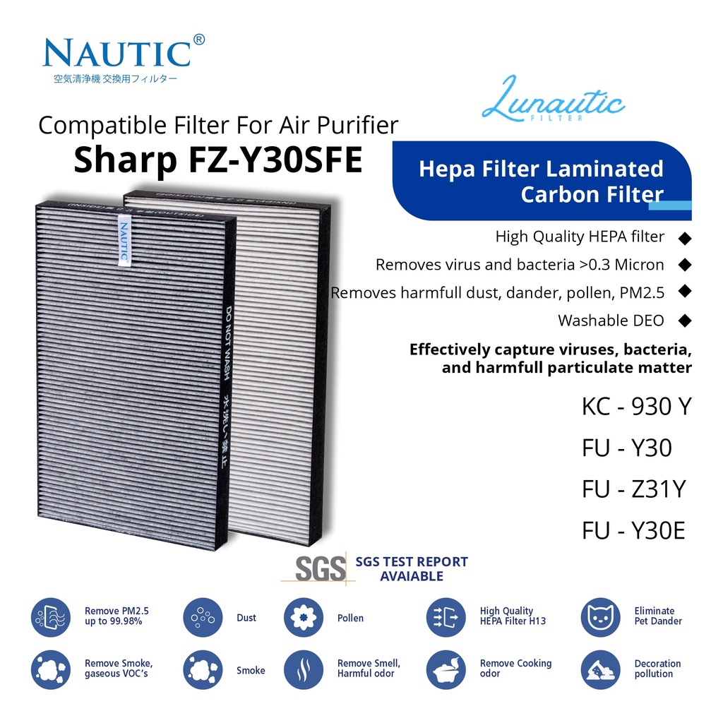 Filter Sharp Replacement buat FZ-Y30SFE / FU-Z31 KC-930 FU-Y30 FU-Z31Y