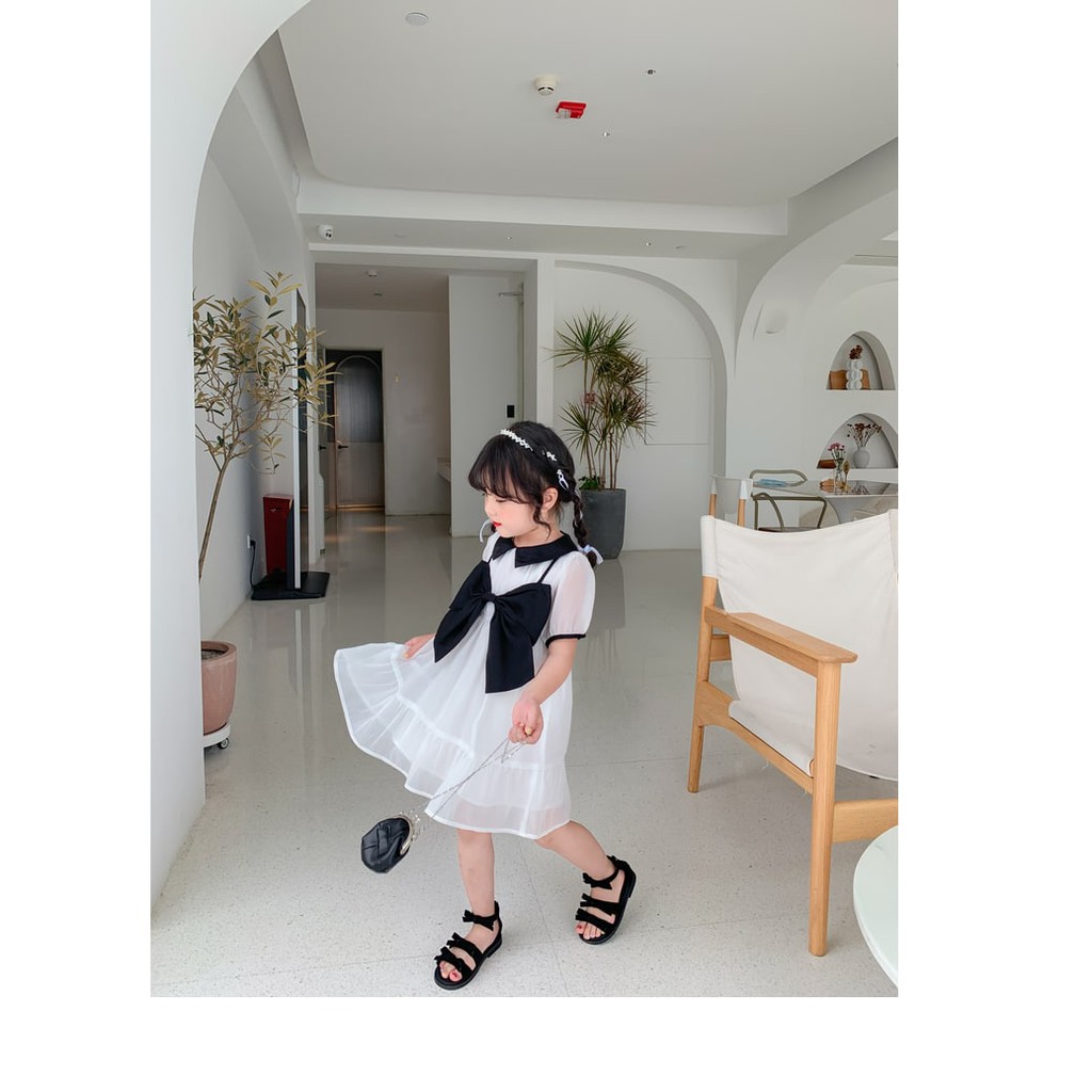 Promo !! Dress anak dress japan ribbon large gurl import uk 1-4th uk 6,8,10,12,14 (cream maroon,putih hitam)
