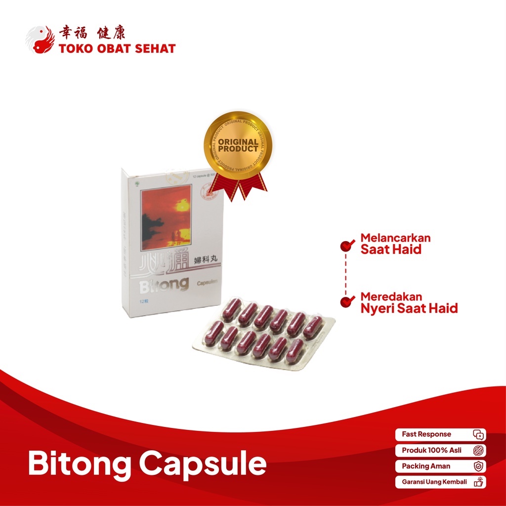 BITONG CAPSULES obat pelancar haid - nyeri haid herbal manjur