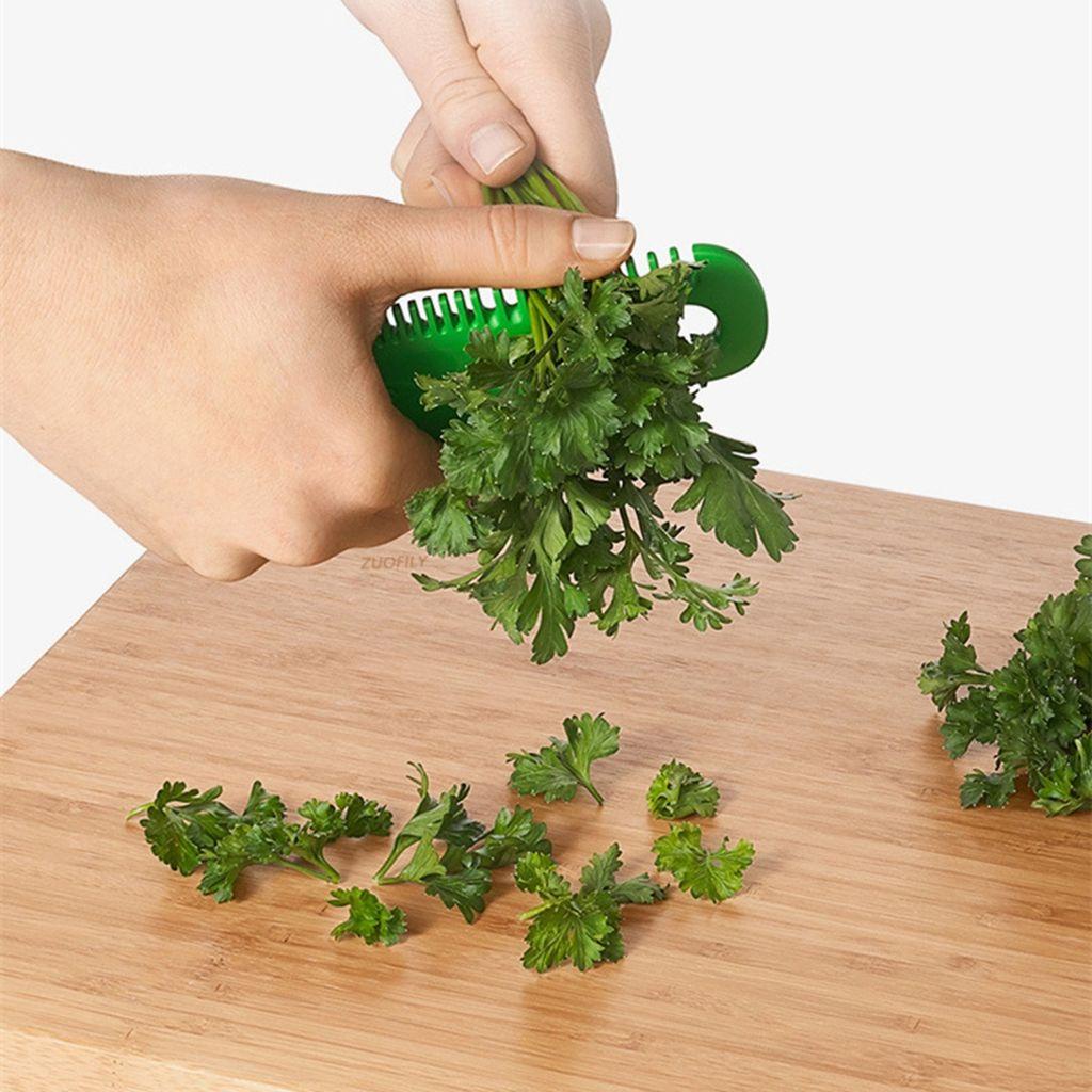 [Elegan] Pengupas Daun Sayur 1pcs Pegangan Nyaman Multifungsi Dapur Sipplies Kale Stripping Comb