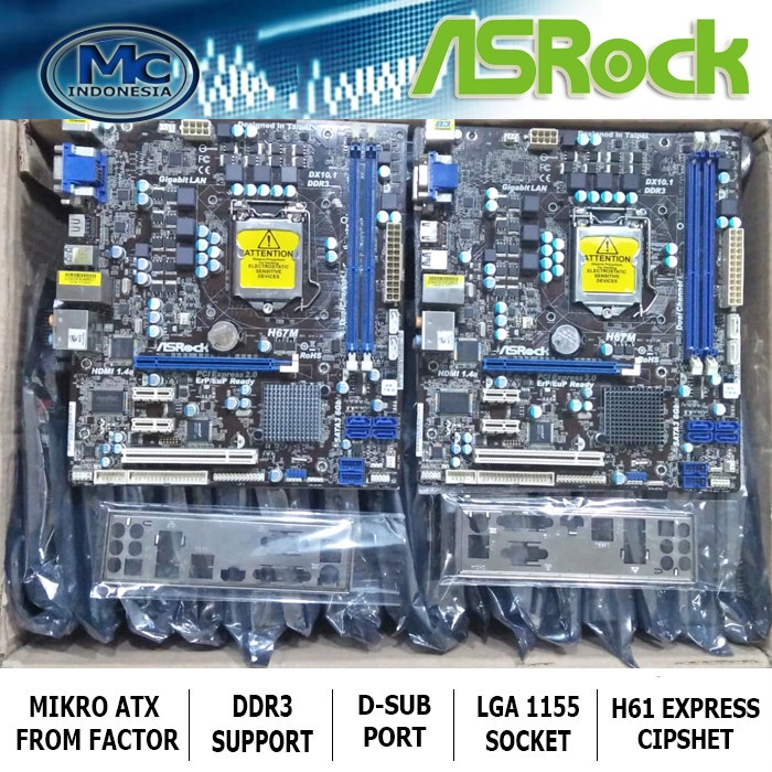 Mainboard MOBO Motherboard H67 Intel Socket 1155 ASRock