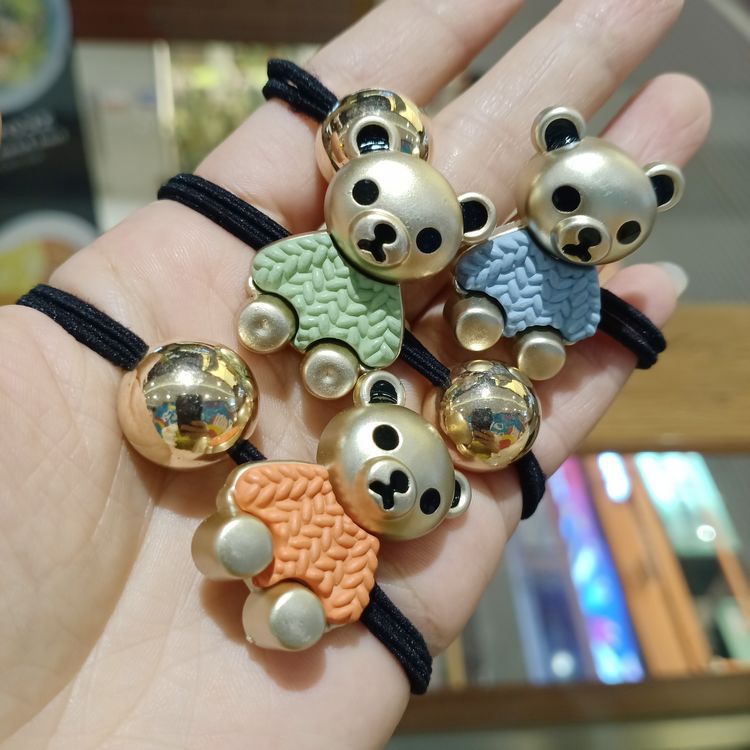 MURMURE.ID | IKAT RAMBUT ELEGAN KARET RAMBUT KUNCIRAN / KARET RAMBUT ALA KOREA MOTIF TEDDY BEAR HA162-4