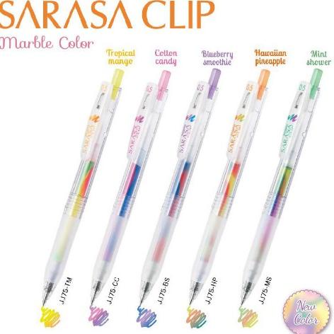 

[(BAYAR DITEMPAT) Pulpen Gel Sarasa Clip Marble Color Zebra - 0.5 mm ( satuan )