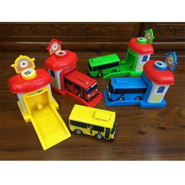 Mainan Bus Tayo Garasi Push &amp; Go Launcher - Garage Bis Anak Edukatif