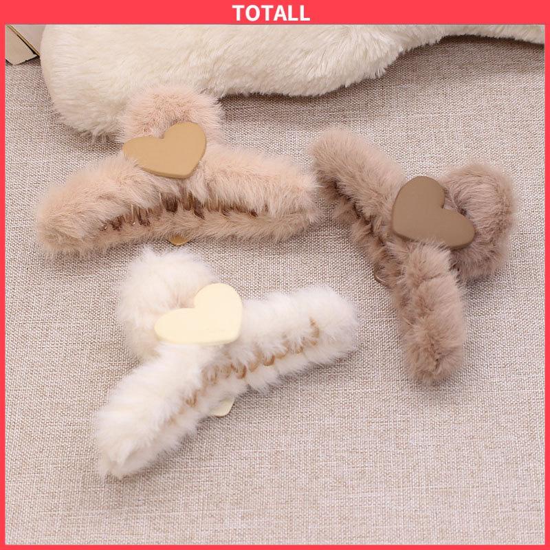 COD Love Plush Hairpin Fashion Imitasi Kelinci Rambut Temperamen Curling Clip-Totall