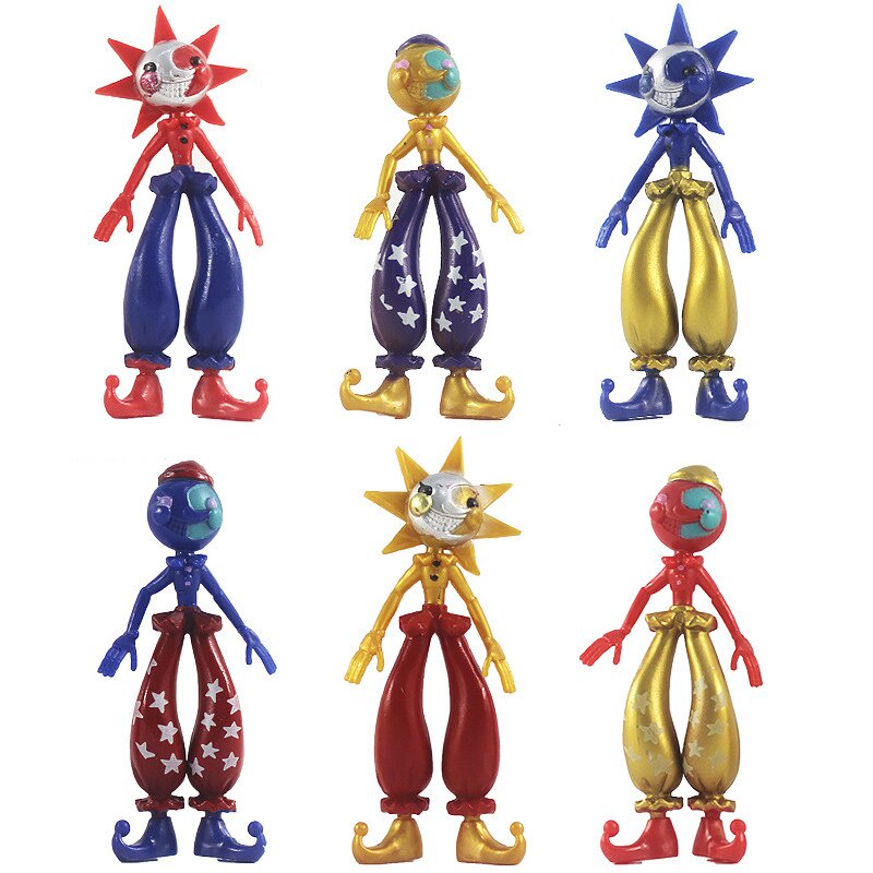 6pcs Fnaf Sundrop Moon Drop Figures Toys Security Breach Doll Sunrise Sundrop BOSS FNAF Five Nights at Freddy's