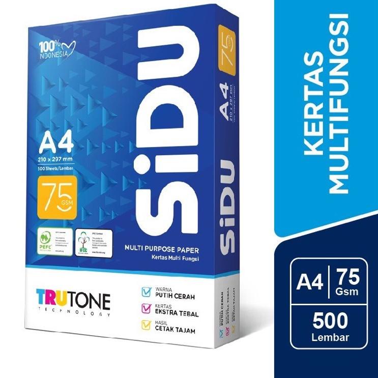 

[KODE BARANG YQ2296] KERTAS HVS A4 75 GR SIDU / SINAR DUNIA 1 RIM / 500 LEMBAR