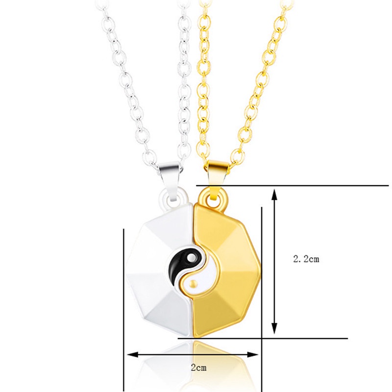 Fancyqube Kalung Choker Liontin Yin Yang Untuk Pria Dan Wanita