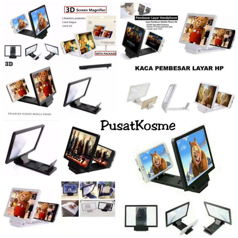 3D Enlarged Screen Mobile Phone Magnifier Kaca Proyektor Pembesar Layar Hp