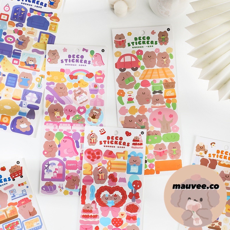 

STICKER BEAR STIKER BERUANG DEKORASI SCRAPBOOKING JOURNALING JURNAL CUTE KOREAN STYLE TEMPELAN LUCU