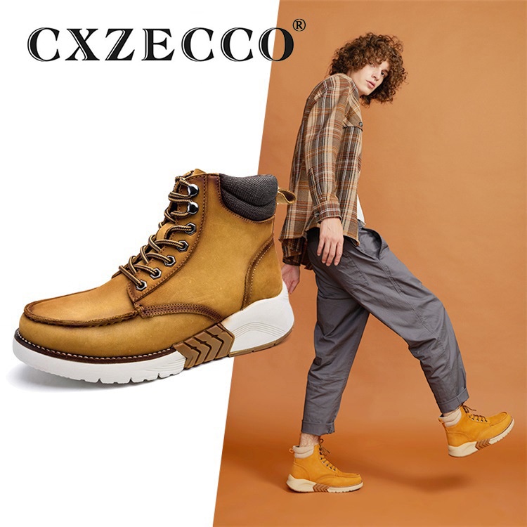 Pria  2021 Martin Boots Pekerja Sepatu Tinggi  Pekerja Boots Pria 'S British Kulit Asli Platform Mos