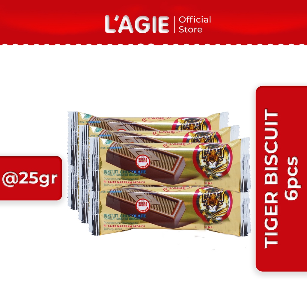 

Lagie Coklat Biskuit Animal Series Tiger 6pcs @25gr