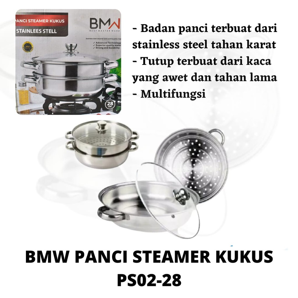 Bmw Panci Kukus / Steamer Pot Stainless Steel 28cm