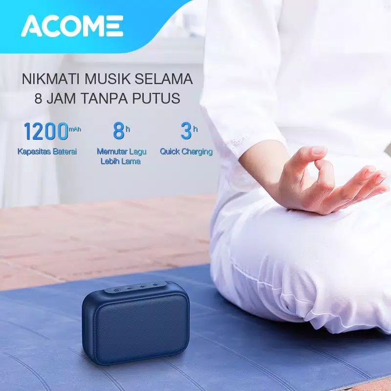 Acome A1 Speaker Bluetooth 5.0 Portable Ultra Bass TWS Garansi 1 Tahun