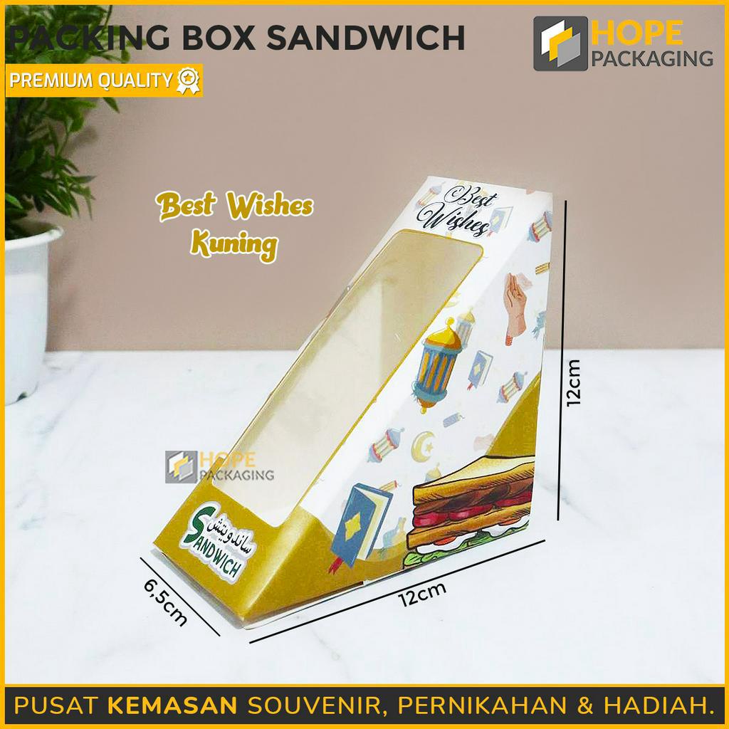 [ ISI 5 PCS ] Box sandwich Kotak roti Sandwich Idul fitri / Kotak roti Kraft Paper box kue / pengajian / Lebaran acara islami