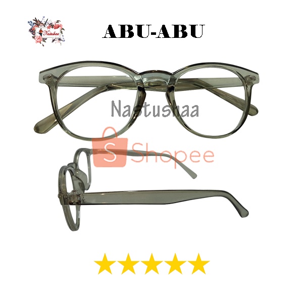 Kacamata Normal Wanita dan Pria Eyeglasses Lensa Transparan Kaca Mata Fashion Gaya Korea Oval Unisex FREECASE