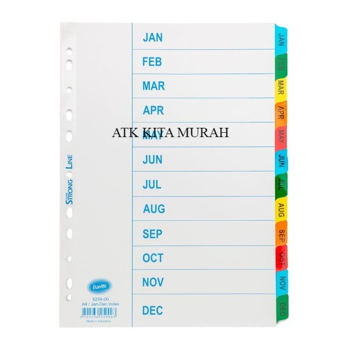 

Pembatas/ Divider Mylar Jan-Des - 6259