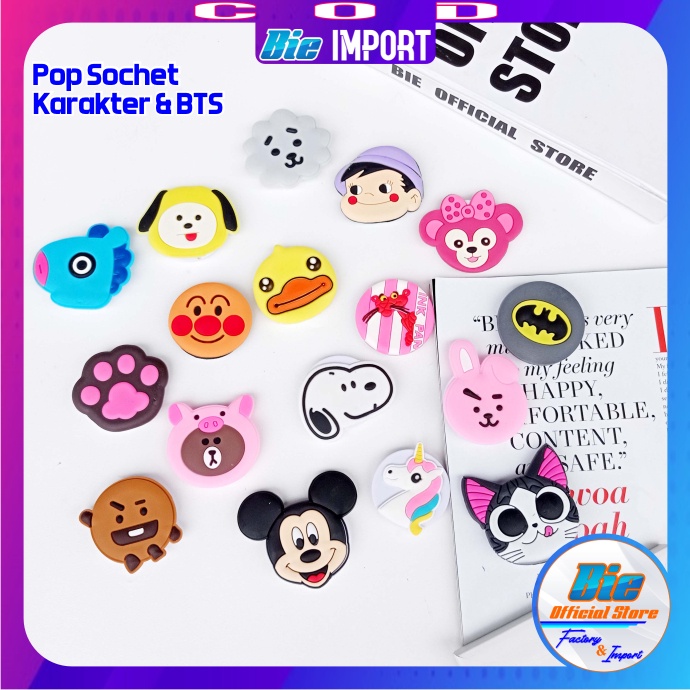 Pop Socket Karakter BTS Korean STyle Impor Best Seller