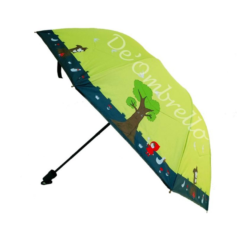 Payung lipat motif pohon nf413 lapisan dalam hitam - Payung murah bagus lapisan hitam