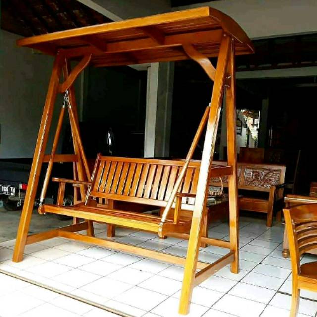 Ayunan kayu jati/ ayunan santai/ ayunan outdoor/ ayunan kayu jati