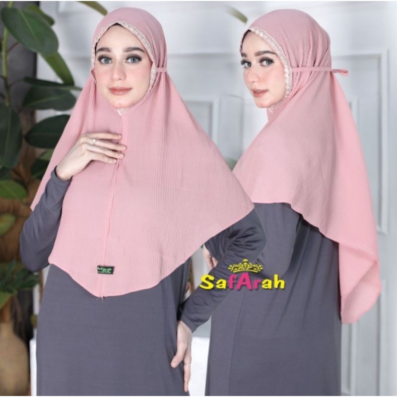 HIJAB INSTAN MARYAM PLISKET JUMBO BERGO PLISKET LIDI TALI RENDA CANTIK BY AL BILAL CERUTY KEKINIAN