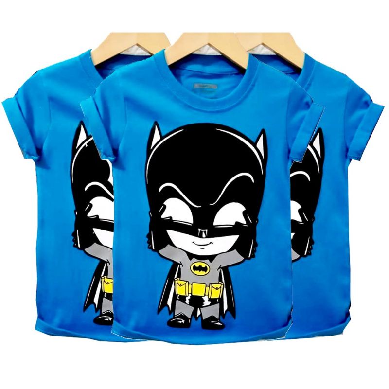 Kaos Anak Cowok Biru Turkis Batman